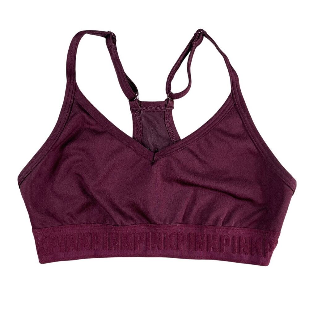 Pink Victoria's Secret Ultimate Sports Bra XS Purple Unlined Racerback Adj Strap